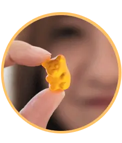 Holding a CBD gummy before use